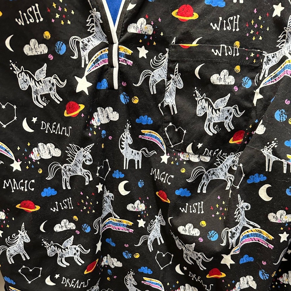 Koi unicorn scrub top